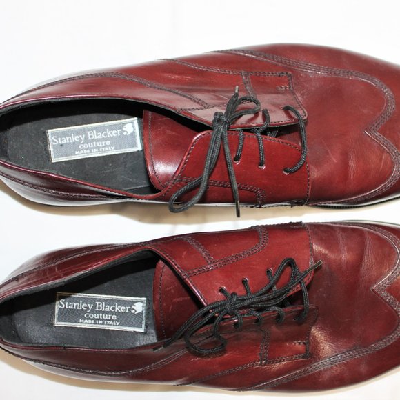 Stanley Blacker Couture Men’s Size 12 Leather Lace Up Burgundy Shoes main image 11